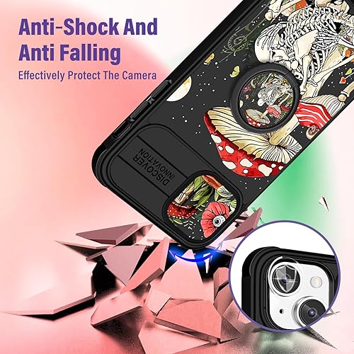 Miniatura 3 de Funda de teléfono para iPhone 14 Plus 2 en 1 para mujer, linda funda de calavera para niñas, diseño de esqueleto gótico, divertido, espeluznante