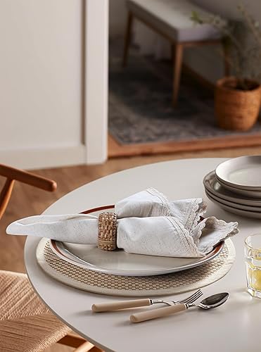 Vista 3 de Servilletas de tela reutilizables de tela natural, juego de 12 servilletas de tela de algodón de gran tamaño de 20 x 20 pulgadas, servilletas