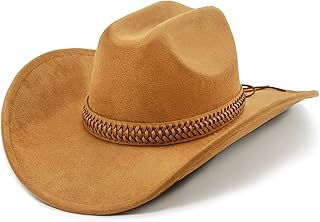 FLUFFY SENSE. Cowboy Hat for Women and Men with Shapeable Wide Brim