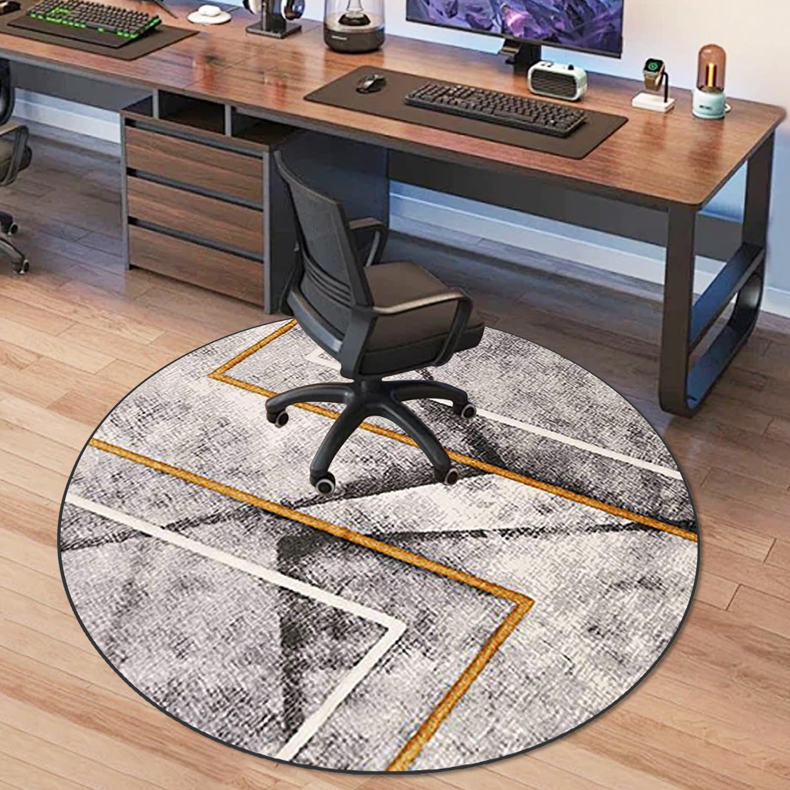 Rutschfeste runde Bürostuhlmatte für Teppich- und Hartholzböden, langlebiger Bodenschutz für Heimbüro und Spielzimmer, 140 cm, perfektes Gaming-Stuhl-Zubehör