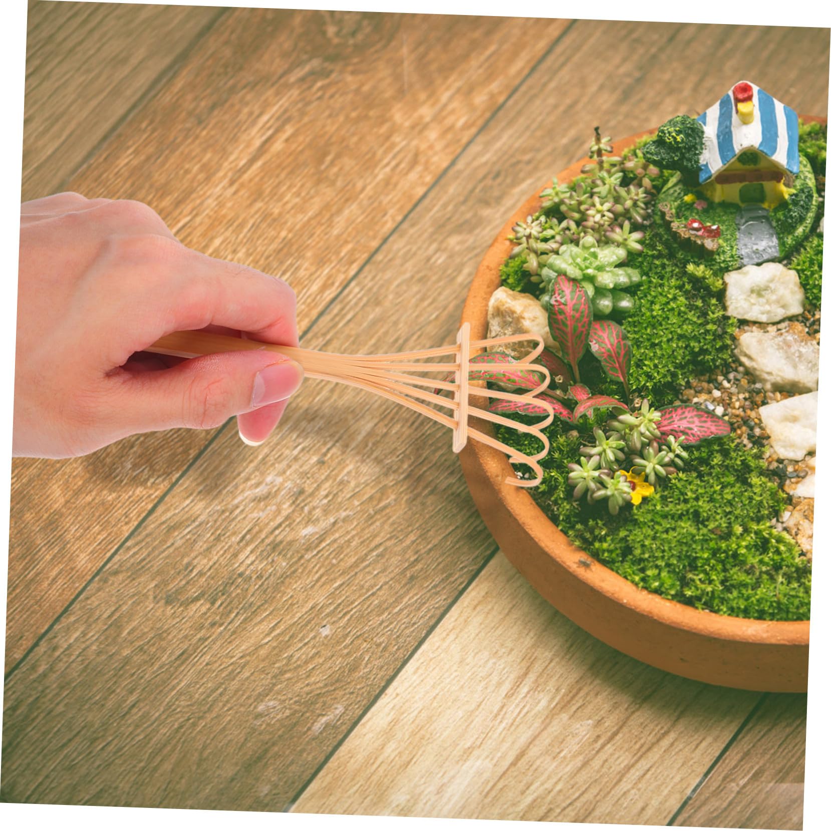 POPETPOP Accesorios De Mesa En Miniatura Mini Rastrillo De Jardín Zen Herramientas De Madera para Rastrillo De Mesa Mini Kit De De Arena para El Hogar