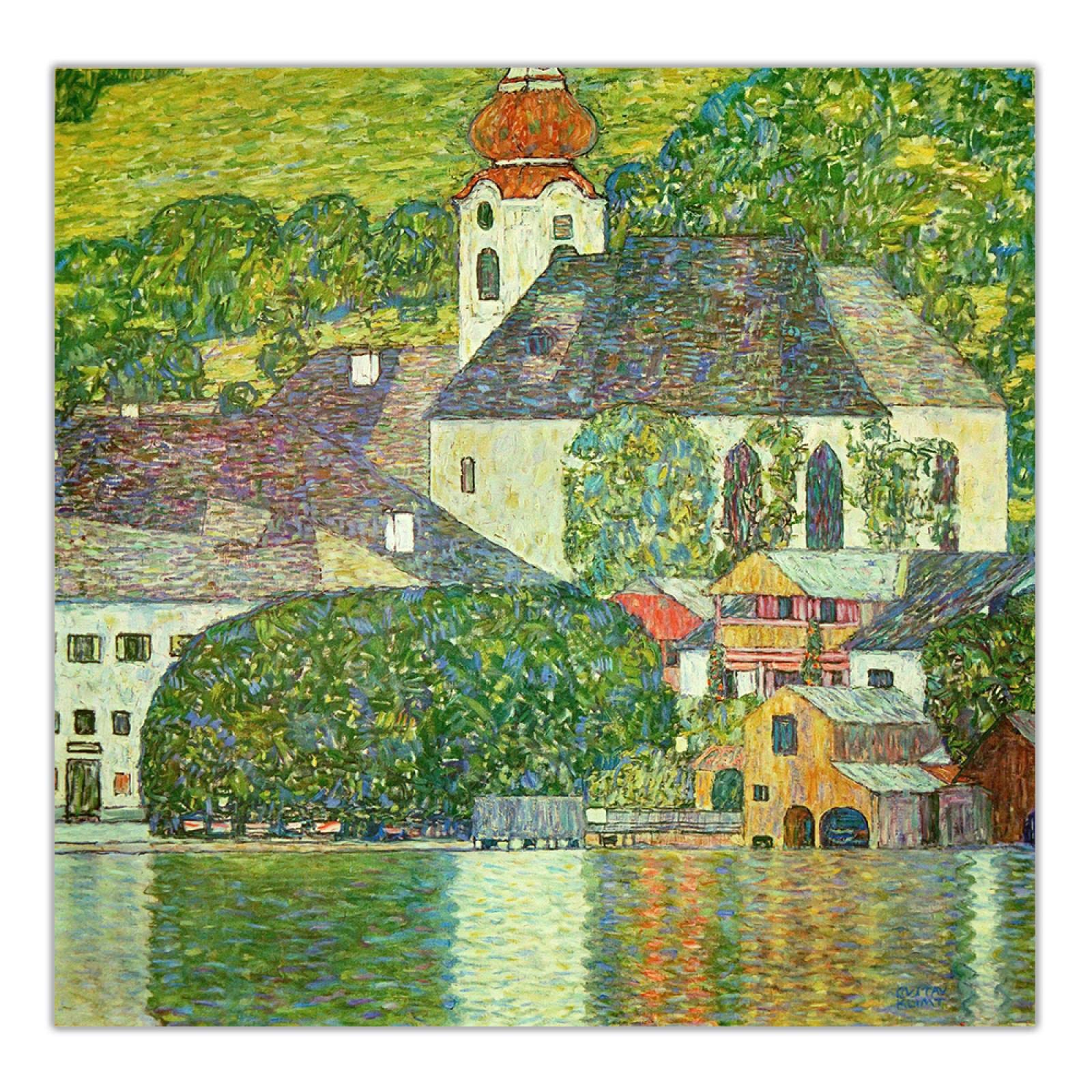 クリムト、ウンターアッハの教会、希少画集画、新品高級額、額装付、状態良好 Amazon.co.jp: グスタフクリムト「アッター湖のウンターアッハ