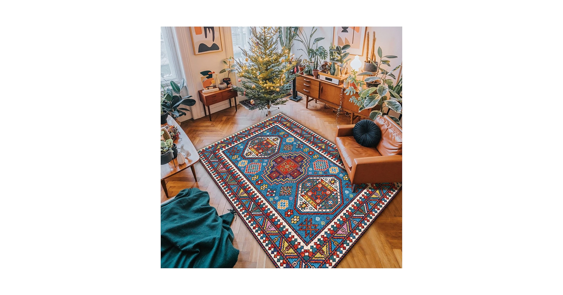 Amazon｜ラグ ネイティブ柄 1.5畳用 ビンテージ マイクロ