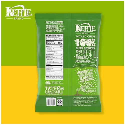 Miniatura 68 de Kettle Brand Papas fritas, corte Krinkle, chips de pepinillo de eneldo, 7.5 onzas