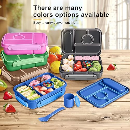 Miniatura 7 de Lonchera Bento para adultos, para niños, contenedor de almuerzo para adultosniñosniños pequeños, lonchera Bento de 5 compartimentos con vontainers