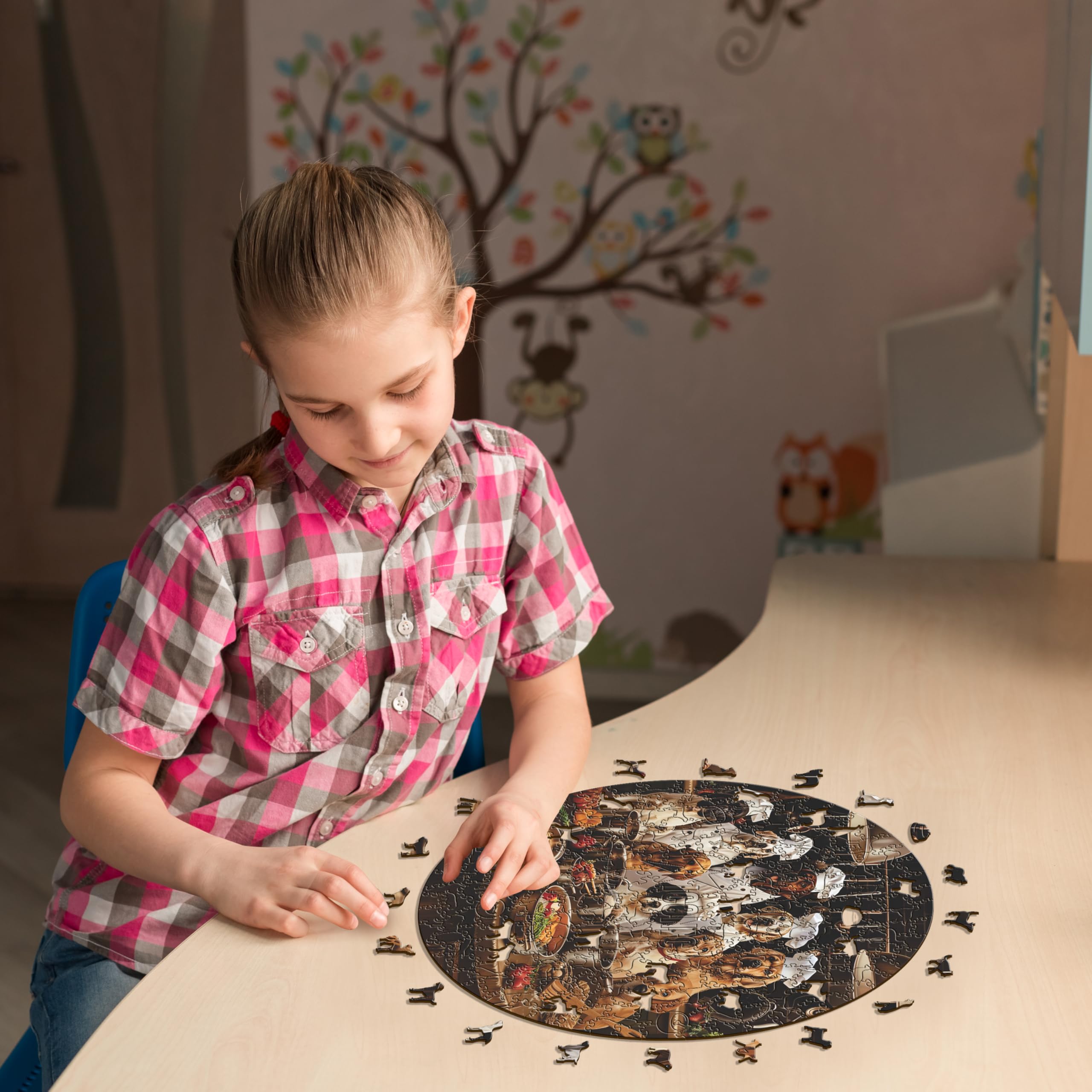 Iconic Puzzles - Cani Chef, puzzle in legno 100% sostenibile, Regali per Bambini e Adulti, taglia M, 350 Pezzi