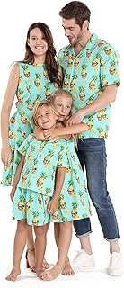 Matchable Family Hawaiian Luau Shirts, Pineapple Skull Turquoise, Dog, Medium