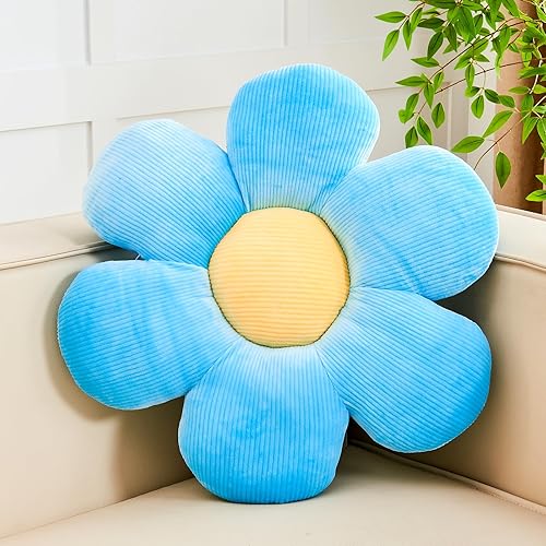 Miniatura 33 de Almohada Decorativa de Flores, Almohada de Suelo Suave Blanca con Forma de 14.9" para Decoración del Hogar, Lindas Almohadas Decorativas de Felpa