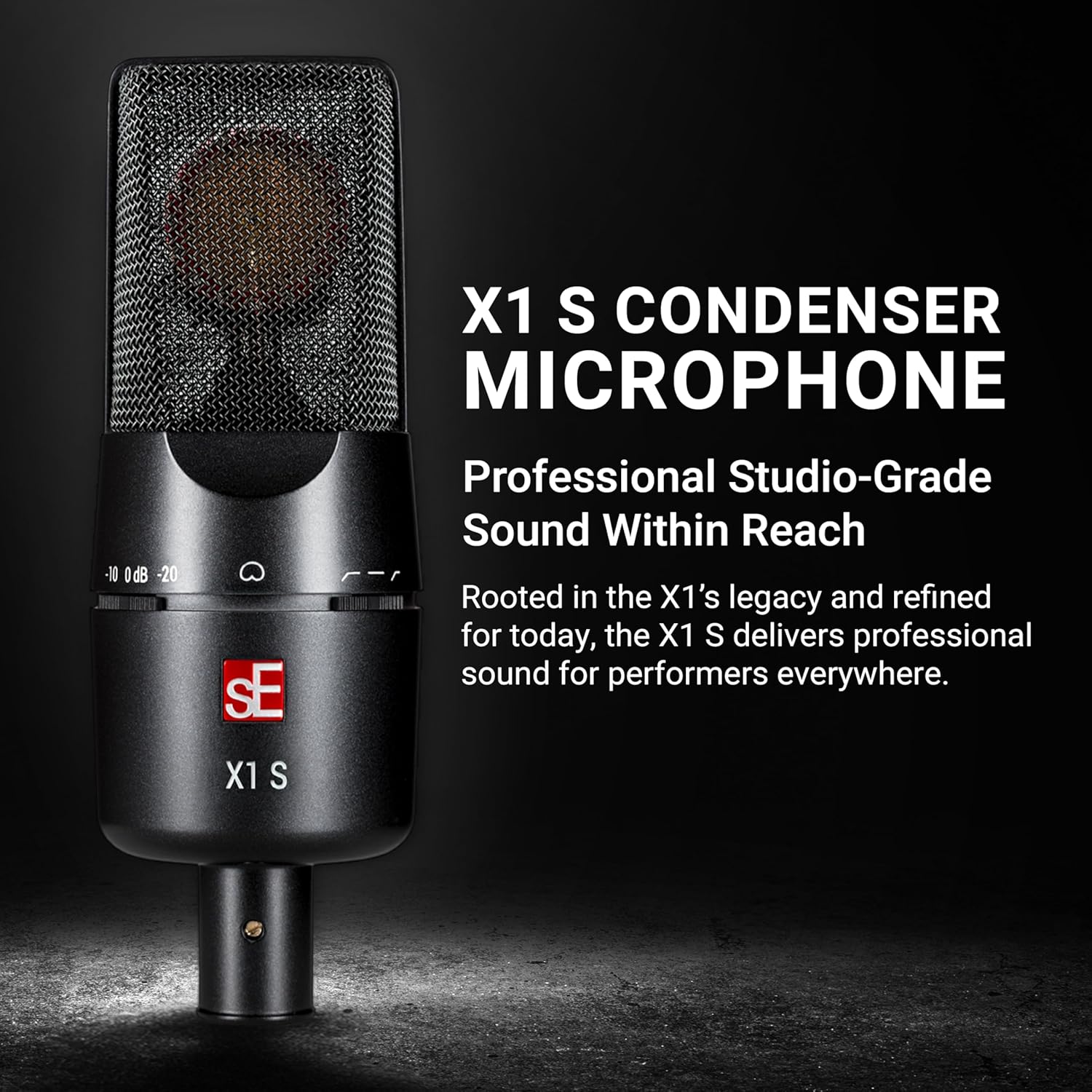 SE ELECTRONICS X1 S Vocal Pack with X1 S 1” Large Diaphragm Condenser Microphone, Shock Mount, Pop Filter & 3m Cable - Condenser Mic Bundle for Vocals, Instruments & Podcasting