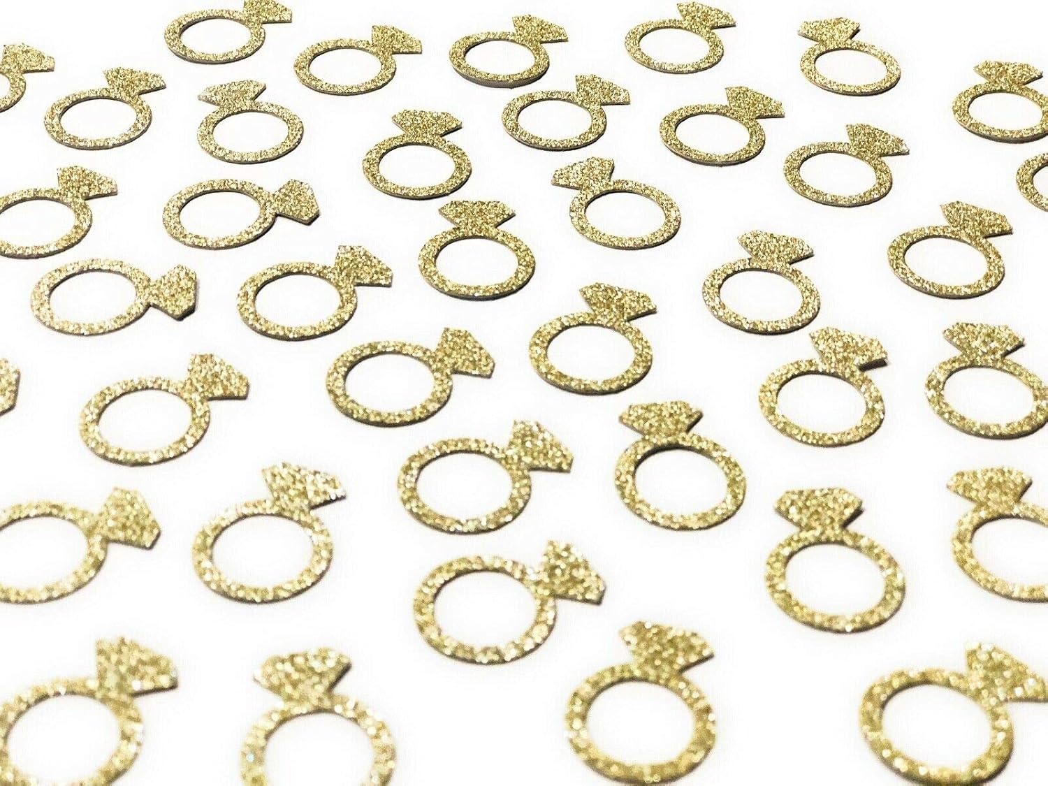 50 x Gold Engagement Ring table confetti/scatter, bachelorette party decorations Thumbnail