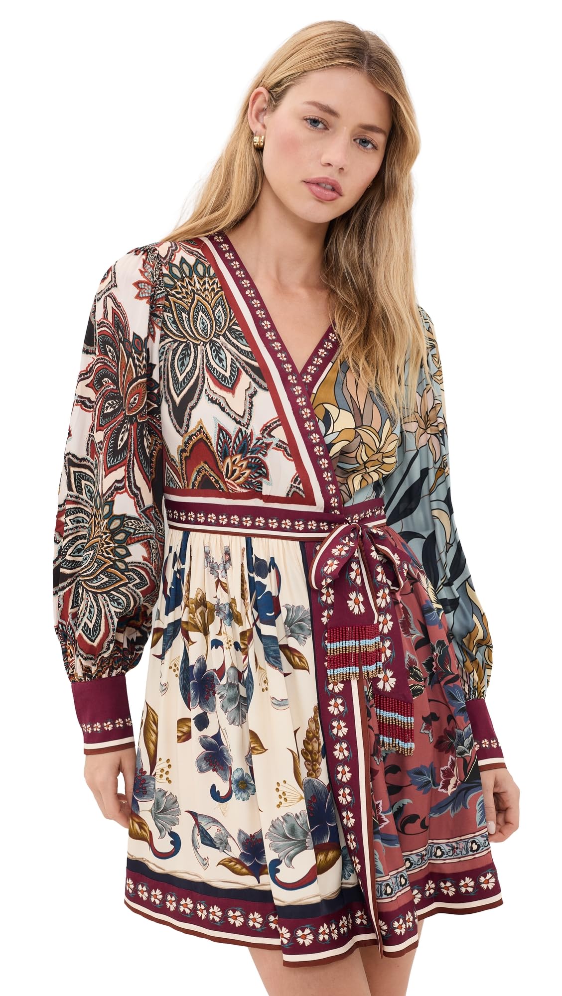 Women's Mixed Scarves Mini Dress