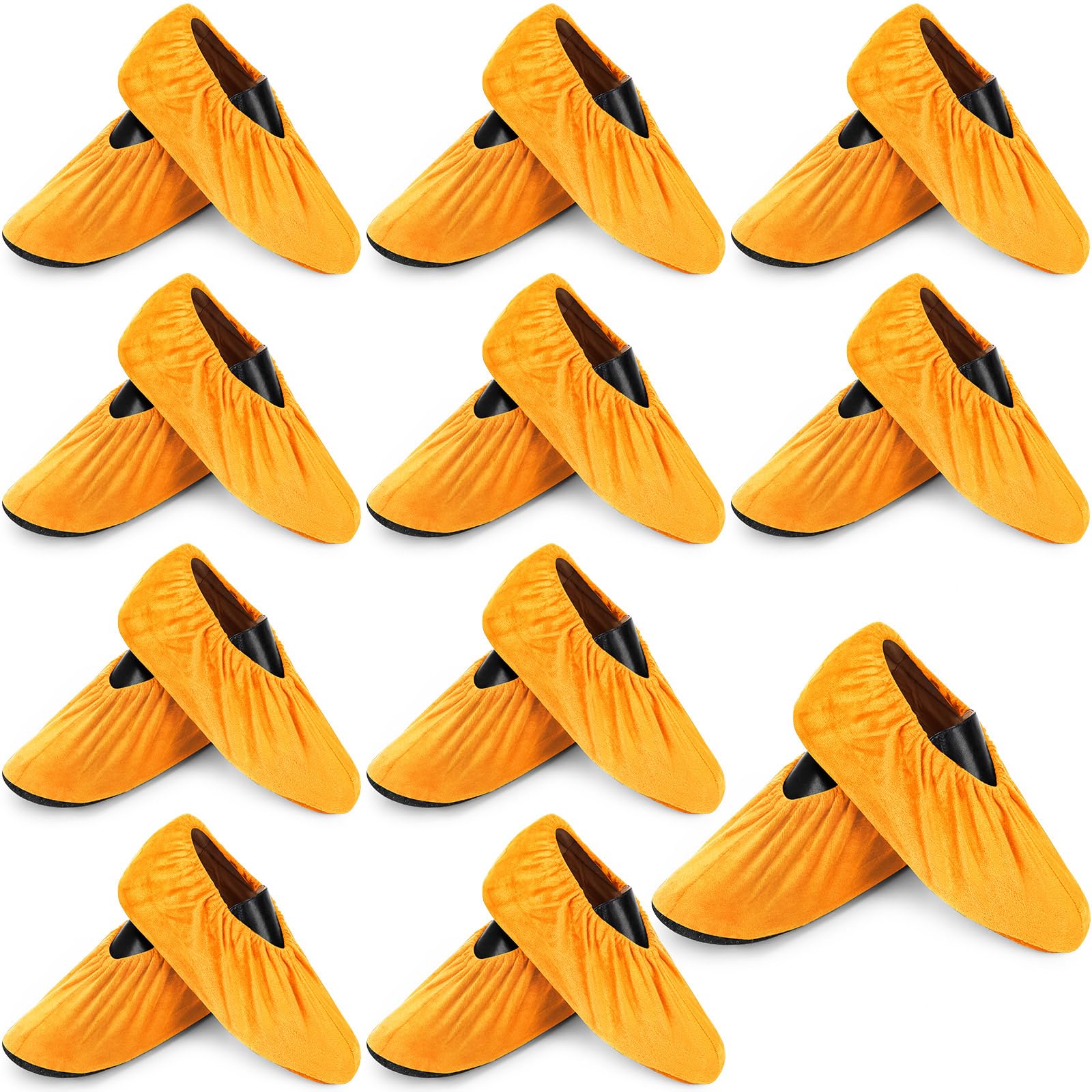 JaGely 11 Pair Reusable Cloth Shoe Covers for Indoors, Yellow