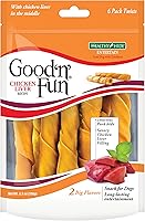 Vista 15 de Good 'n' Fun Rollos de triple sabor para perros grandes, trata a tu perro con masticables de larga duración hechos con piel de res, pollo y sabor