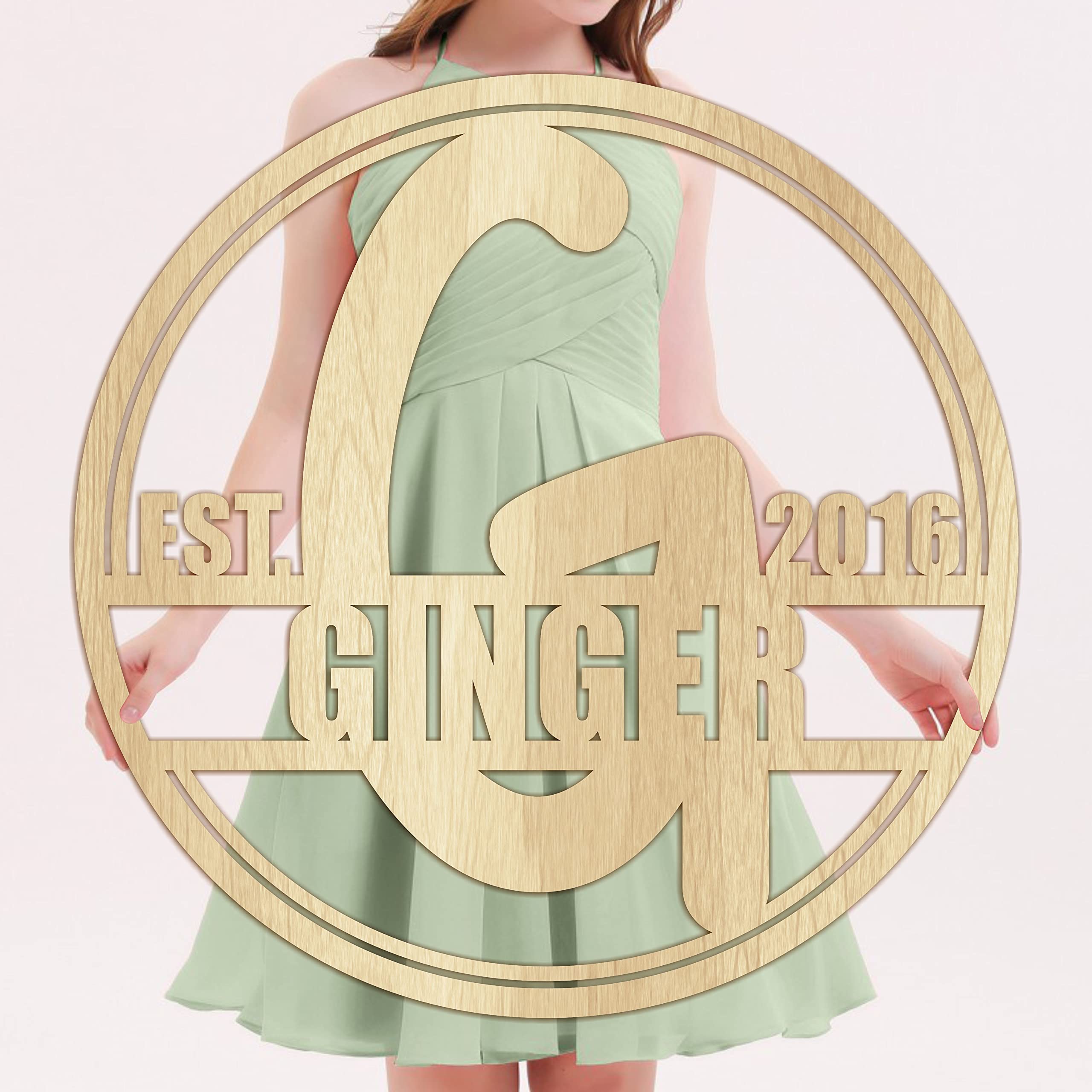 Custom Name Nursery Wooden Sign 6-40 inch, Split Letter Name Monogram, Baby Shower, Baby Name Sign Round, Name Sign for Boy or Girl, Wedding Sign, Personalized Children's Room Sign Décor (Sign-2)