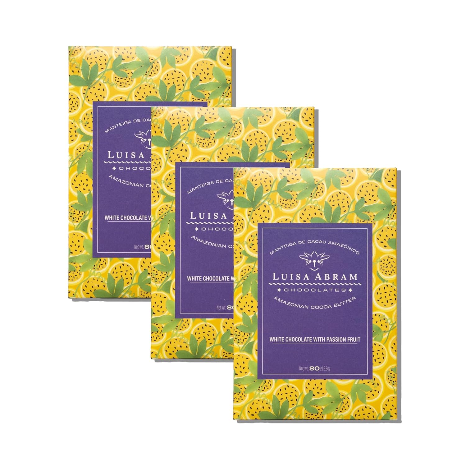 Luisa Abram White Chocolate with Passion Fruit | 3 x 80g Bar