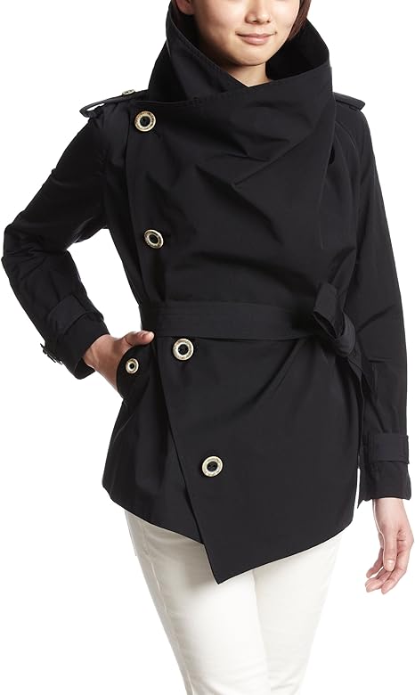 Amazon ダブルスタンダードクロージング Double Standard Clothing エコユースショート丈トレンチコート 限定shop商品 C Black Free コート ジャケット 通販