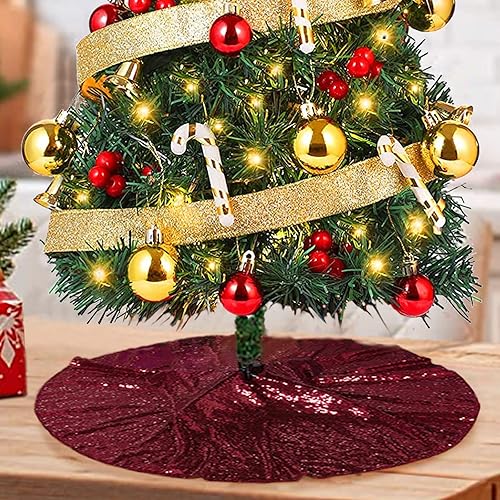 ShinyBeauty - Faldón de árbol de Navidad de 21pulgadas de diámetro, con lentejuelas, para decoración de Navidad