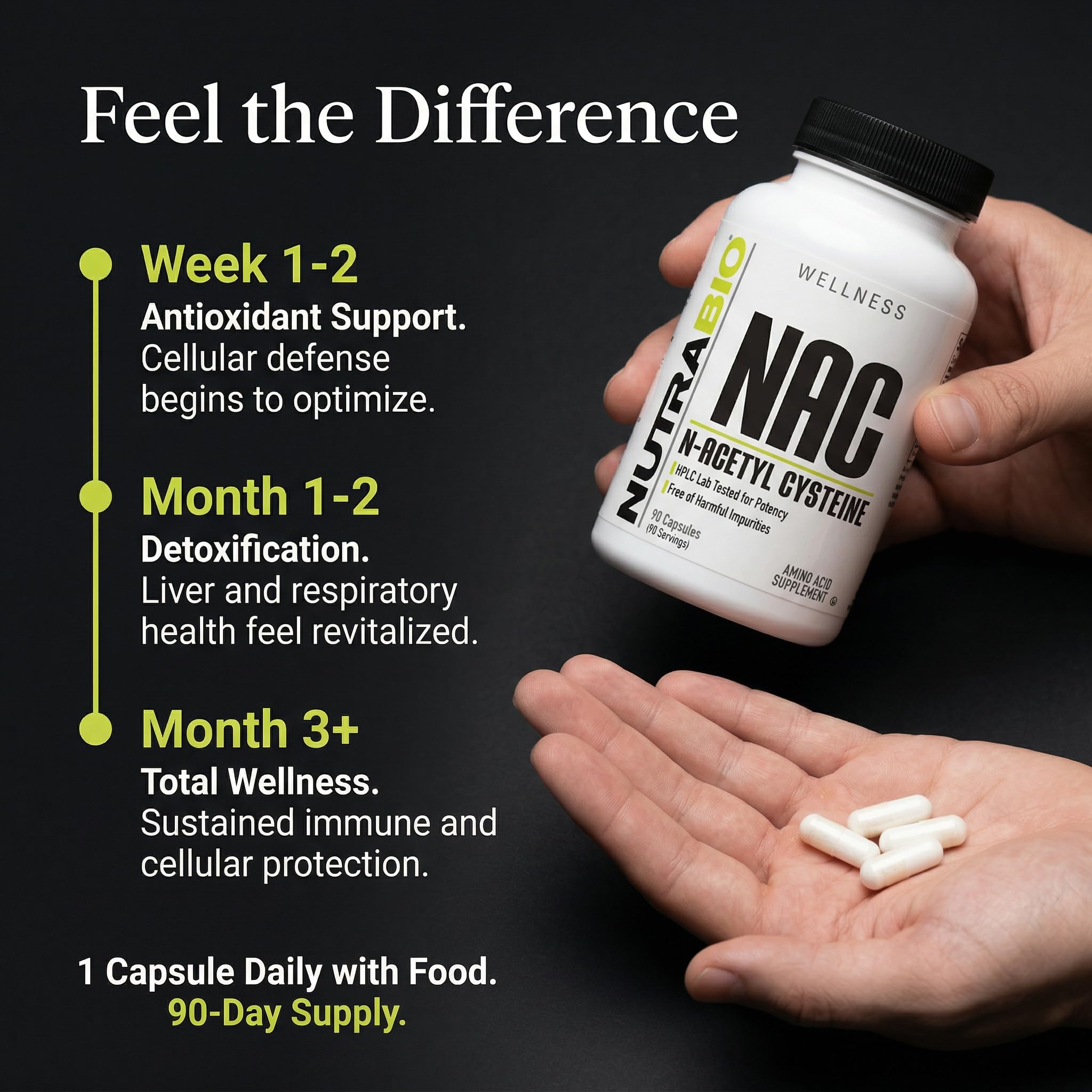 NutraBio N-Acetyl Cysteine Supplement (NAC) - 90 Capsules, 600mg Each - Powerful Anti-Oxidant - Immune Support - Boost Glutathione — Amazon image 5