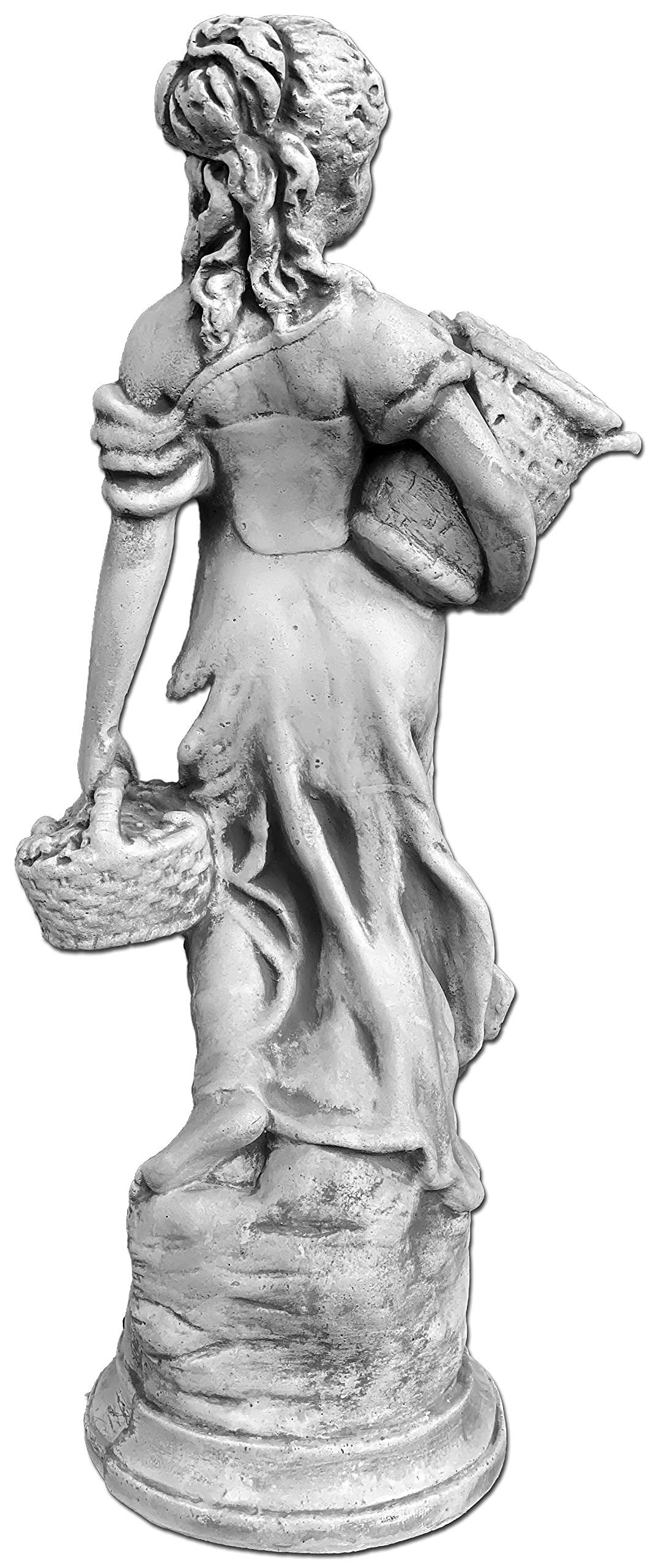 gartendekoparadies.de Frauen-Statue Sommer, Steinfigur, H. 69 cm, 20 kg, Grau, frostsicher aus Steinguss für Außenbereich