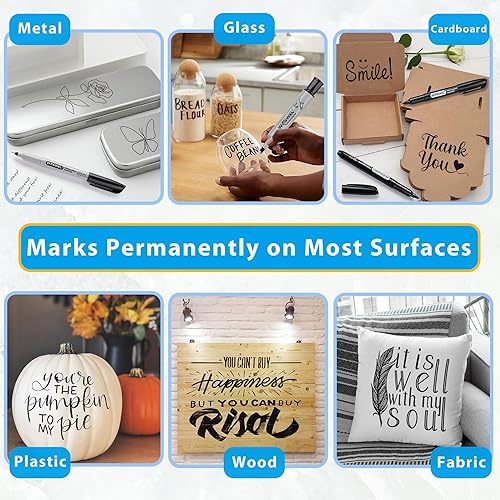 Miniatura 4 de Marcadores permanentes paquete variado de 36 unidades, con punta de cincel ultrafina, punta de cincel y juego de marcadores de punta fina,