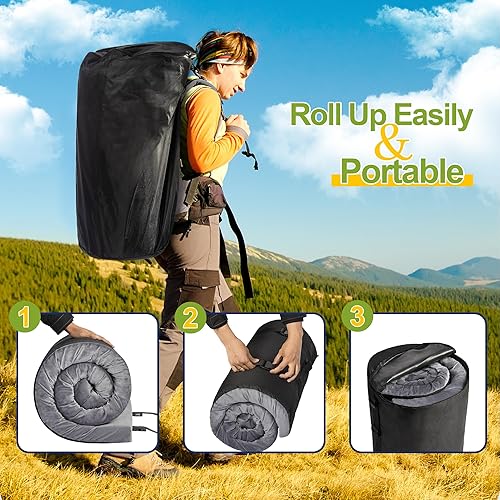 Miniatura 6 de Colchón de espuma viscoelástica portátil enrollable para dormir, colchón de piso de invitados plegable, tapete de espuma ligera para dormir, colchón