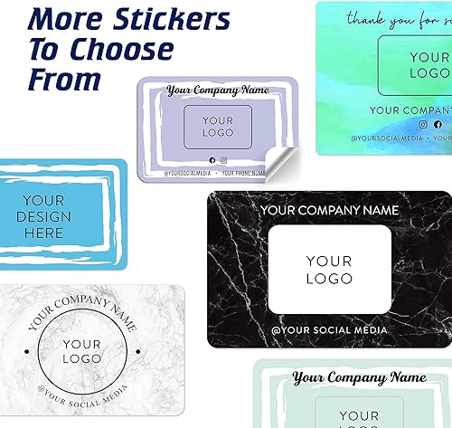Vista 91 de DayStar Custom Signs & Design, Paquete de 60 calcomanías rectangulares personalizadas de vinilo personalizadas para logotipo de pequeñas empresas