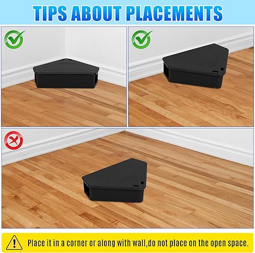 Miniatura 6 de Paquete de 36 estaciones de cebo para ratones para exteriores e interiores, estación de cebo reutilizable para roedores, trampa para ratones