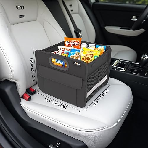 Miniatura 5 de Homeve Organizador de maletero, almacenamiento de automóvil, asas reforzadas, organizadores plegables de múltiples compartimentos, plegable,