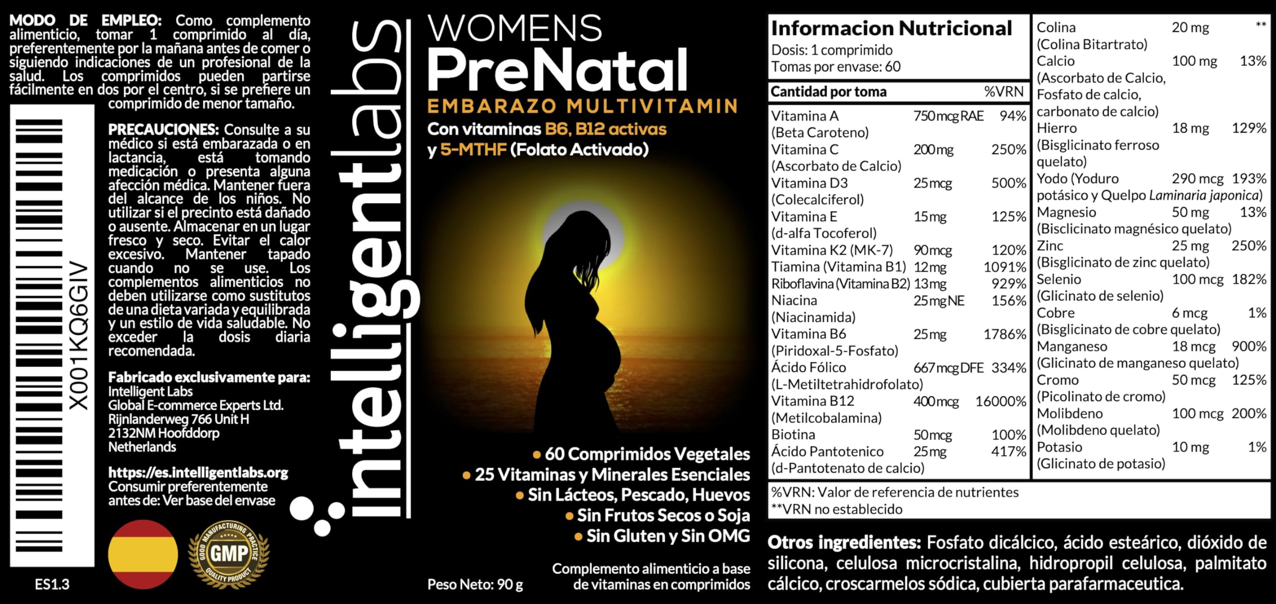 Intelligent Labs vitaminas para el embarazo | Multivitaminas prenatales