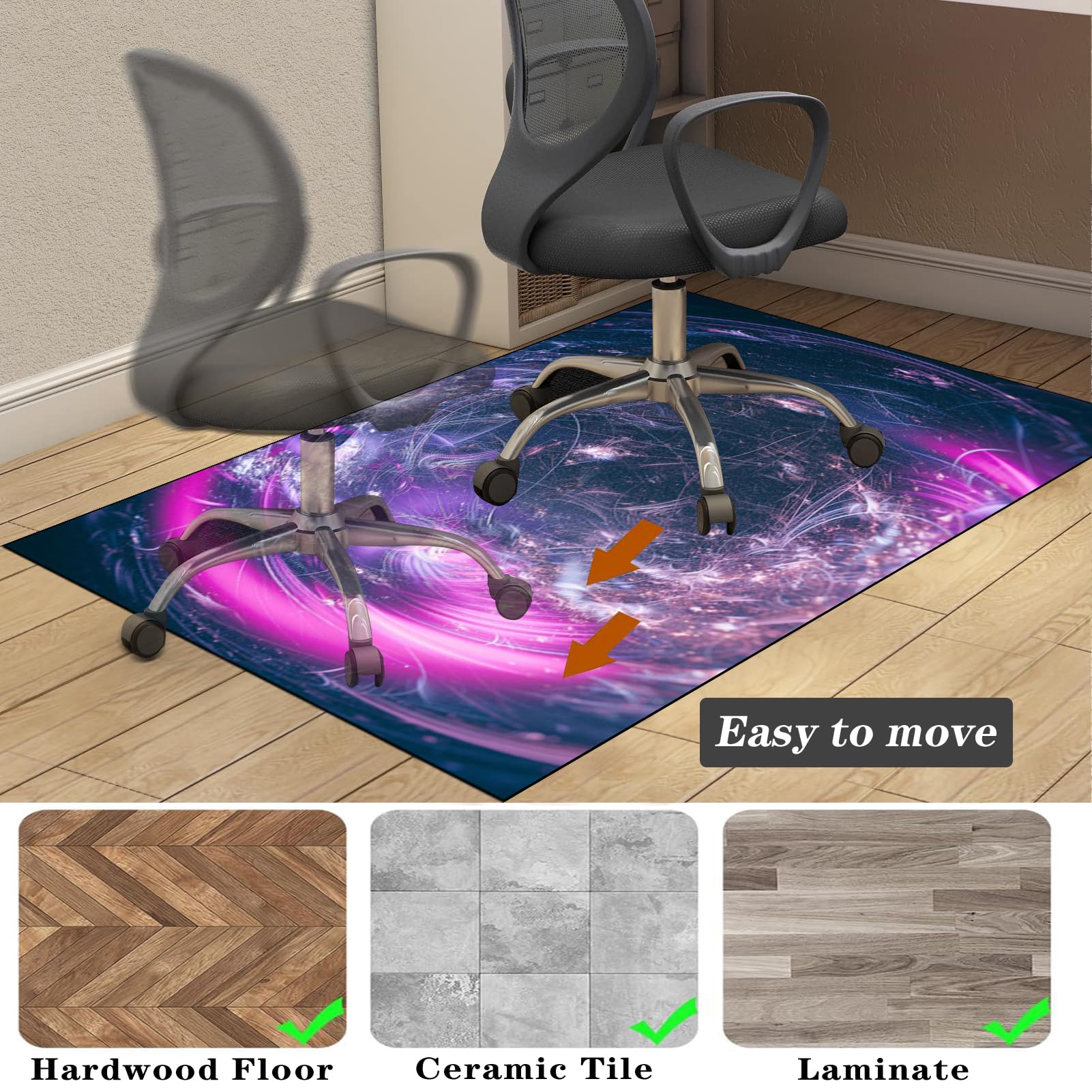 70 x 120 cm Protège Parquet Chaise roulettes pour Gaming et Le Travail, Tapis Chaise Gaming Antidérapant, Tapis Protection de Sol, Tapis de Chaise pour Les Chaises de Jeu ou de Bureau
