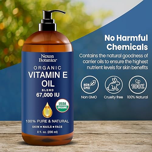 Miniatura 5 de Nexon Botanics Mezcla de aceite orgánico de vitamina E 67000 UI  8 onzas líquidas  Aceite de vitamina E para la piel, cicatrices y cara  Hecho de