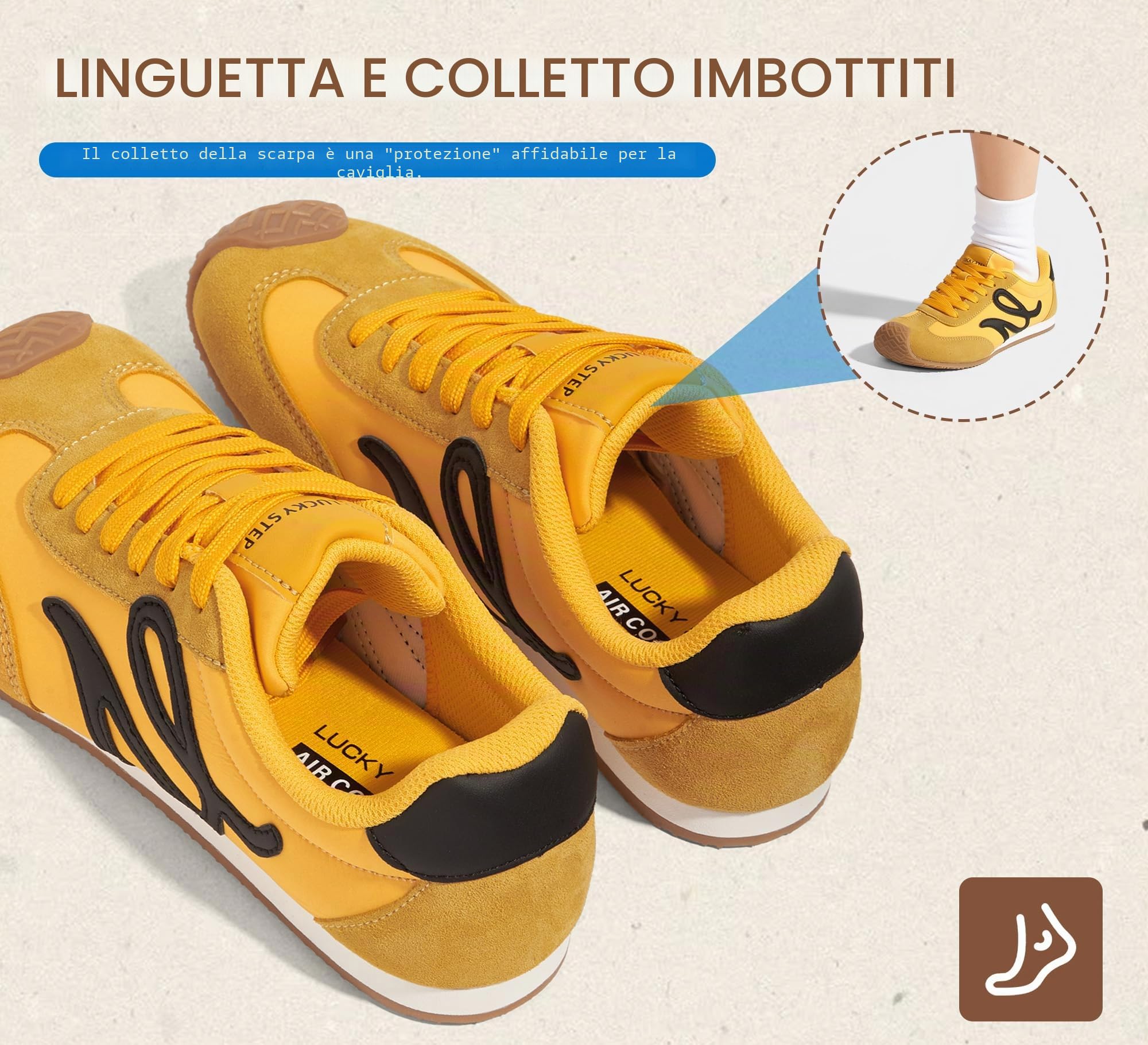 LUCKY STEP Scarpe da Tennis Retro per Donna – Sneaker Classiche Casual in Pelle Genuina con Suola Sottile e Leggera, Eleganti e comode