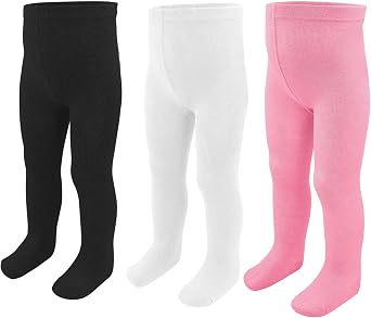 ZERULETS Baby Girls Tights Leggings 3 Pack Cotton Thick 0-24 Month Newborn Infant Toddler Stocking Pants