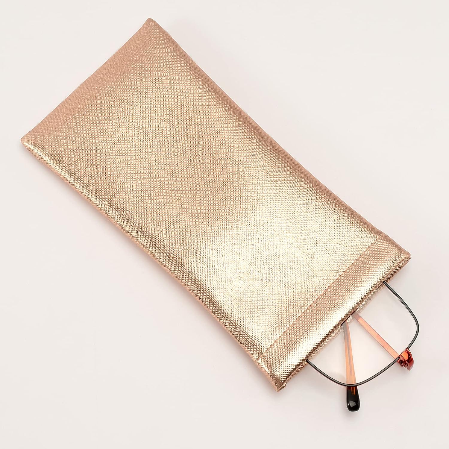 Vemiss 3 PACK Eyeglasses Pouch Squeeze Top Sunglasses Case with 3 Sets Cleaning Cloth (Silver Pink Gold) at  Women’s Clothing store