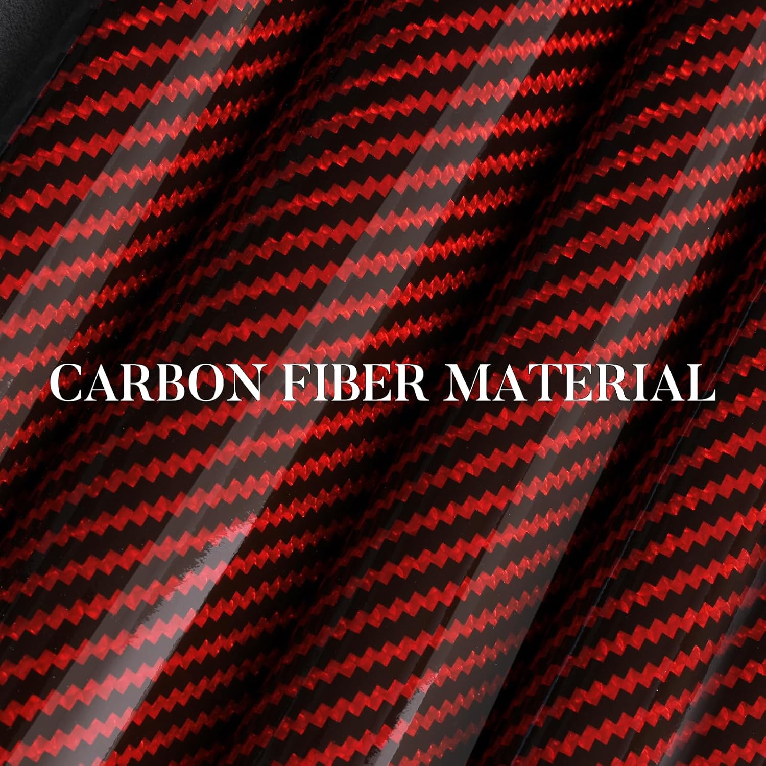 Carbon Fiber Steering Wheel Cover, Snap on Car Steering Wheel Cover Set Accessories 3pcs Wrap Grip Non Slip Protector Universal Glossy Red - Image 2