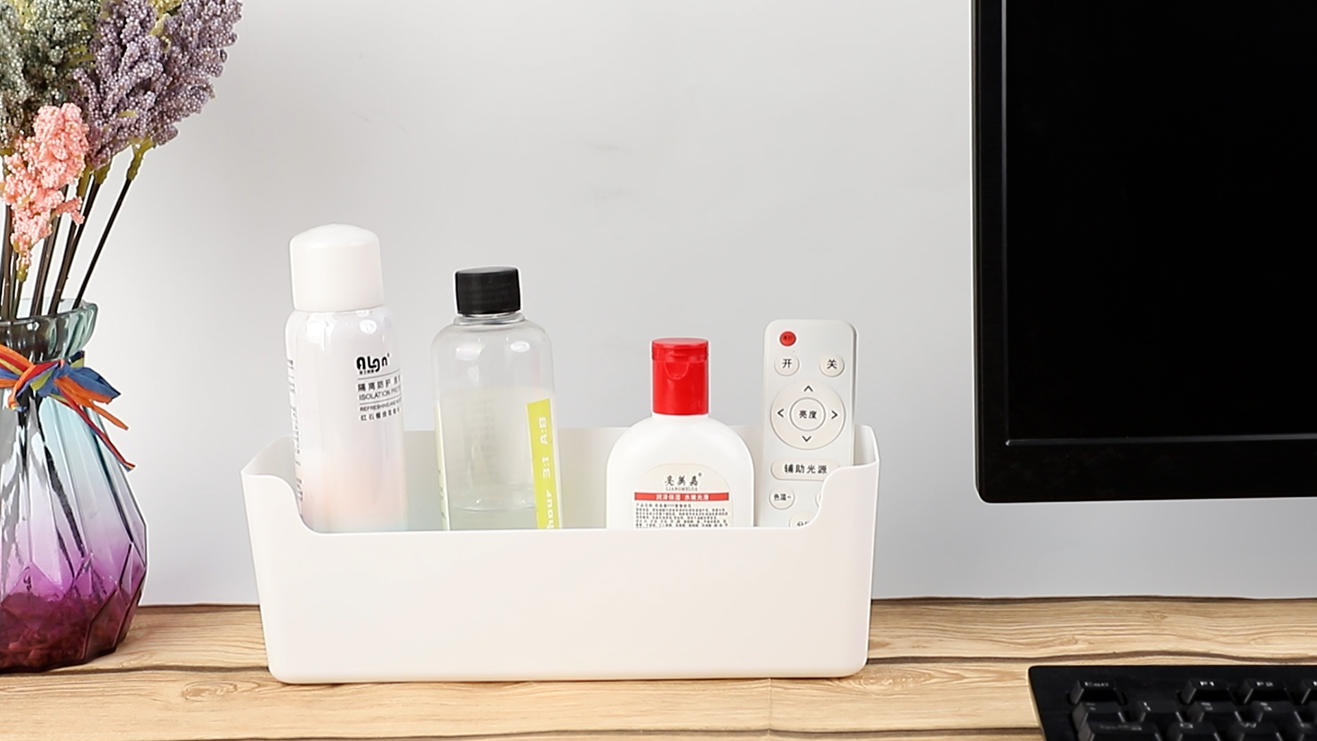 Organizer Per Cassetti 8 Pezzi - Scatole Portaoggetti Con Maniglia, Bianco, 25,5x8,5x8 Cm - Foto 9