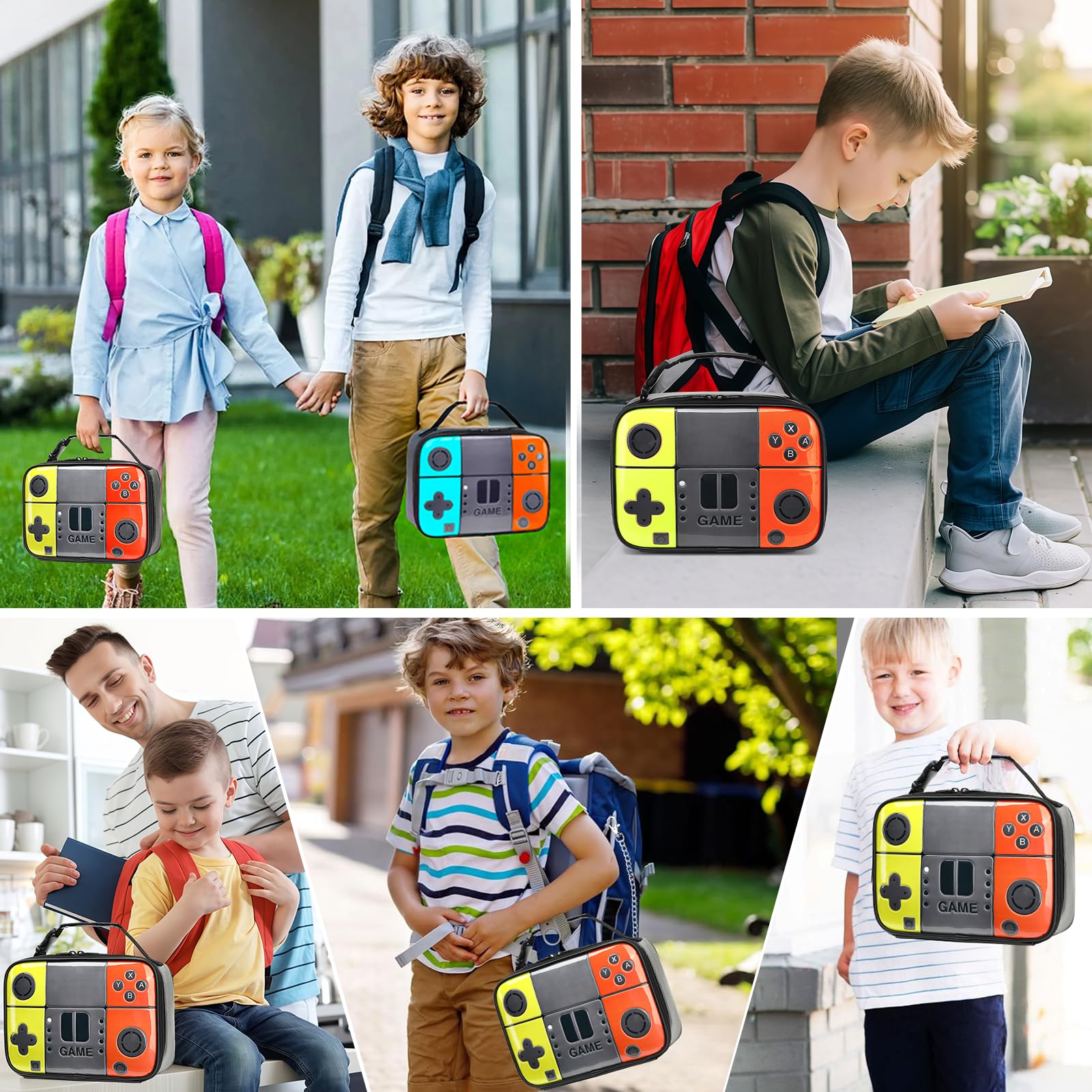 Tongtai Fiambrera para niños, bolsa de almuerzo aislada para niños, bolsa de almuerzo térmica de cuero para la escuela, bolsa de refrigerador aislada para niños, niñas, niños y adolescentes