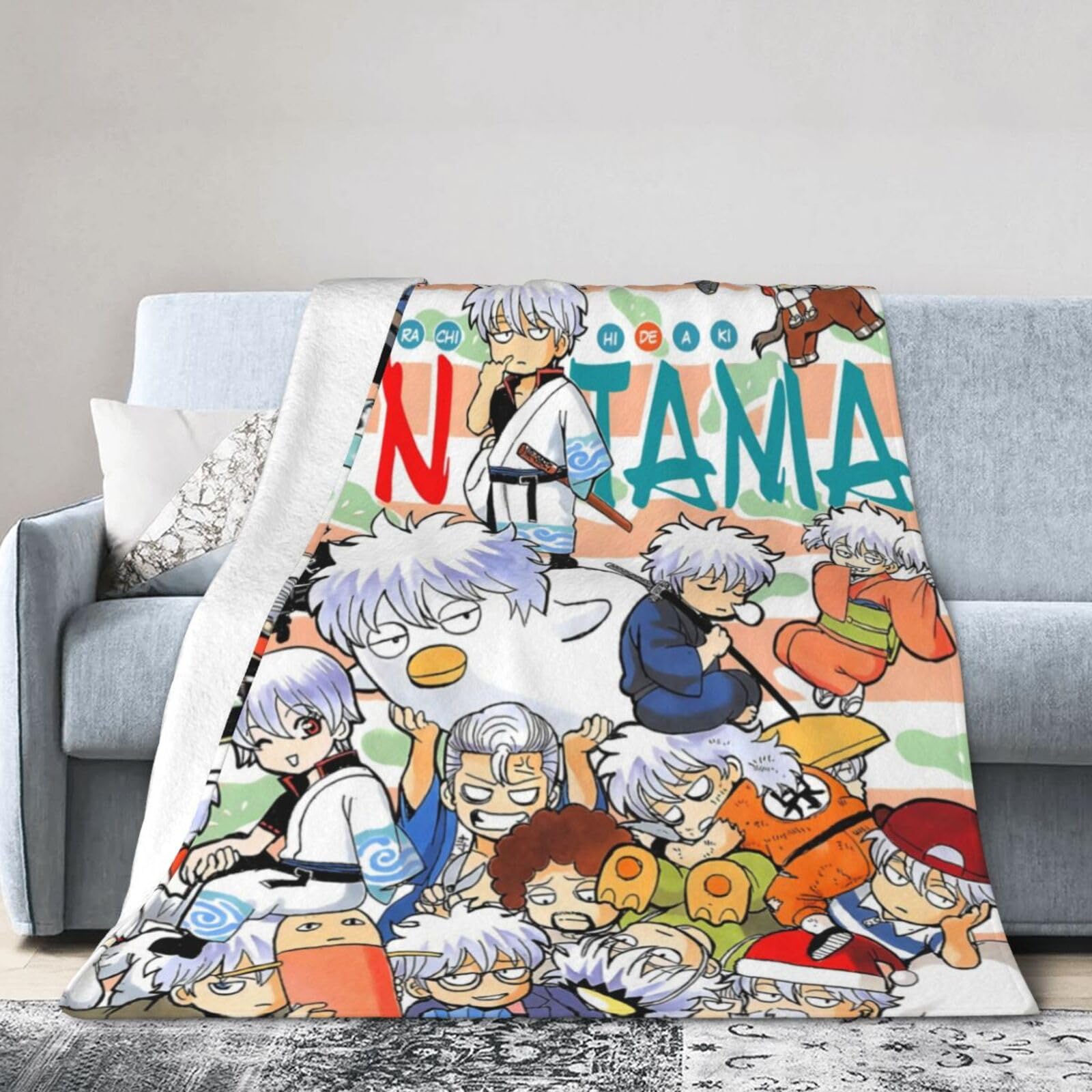 Amazon｜毛布 銀魂 坂田銀時 アニメ ブランケット ひざ掛け フランネル