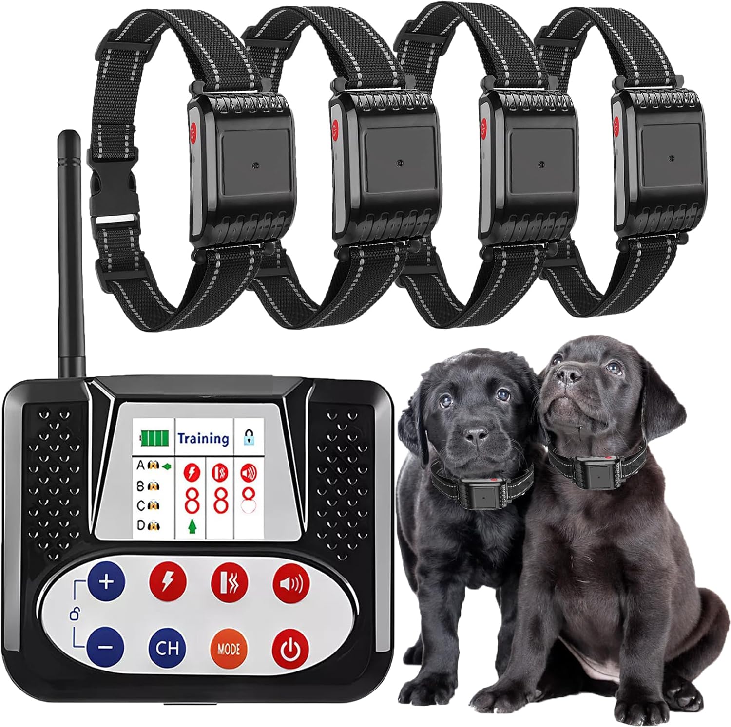 Dog Wireless Fence, Electric Pet Containment System, Waterproof and Rechargeable Training Collar Receiver, Vibration & Shock, With Accurate 2.4G Signal, Safe Effective for Stubborn Dogs,for4dogs