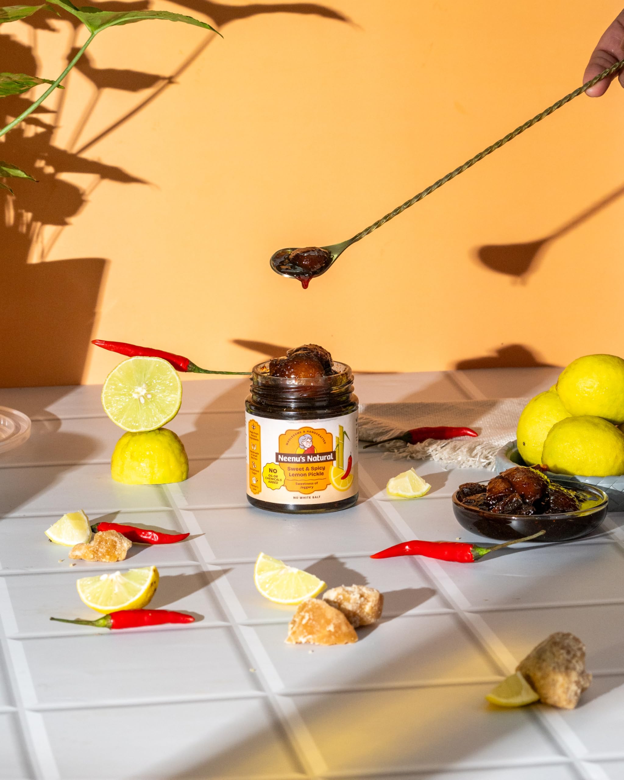 Neenu's Natural Homemade Sweet & Spicy Lemon Pickle - 200gm | Authentic Khatta Meetha Nimbu Achaar | Traditional Indian Achaar | No-Oil | Homemade Style, No Preservatives - Image 4 thumbnail
