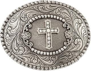 Nocona Women's Rhinestone Cross Belt Buckle Silver One Size