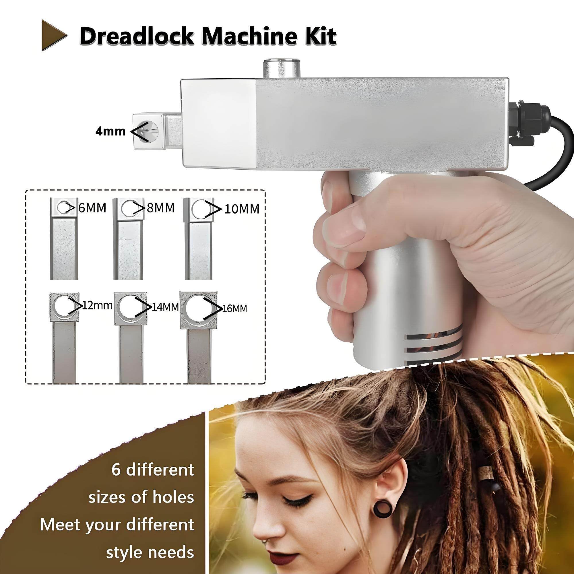 Dread Locking Tool Machine,Astanowa maszyna do szydełkowania,Maquina De Dreadloc,Automatic Bing,6 głowice zastępcze