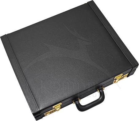 Premium Masonic Regalia MM/WM Apron Hard Case Briefcase, Black Leather Freemason Bags & Cases