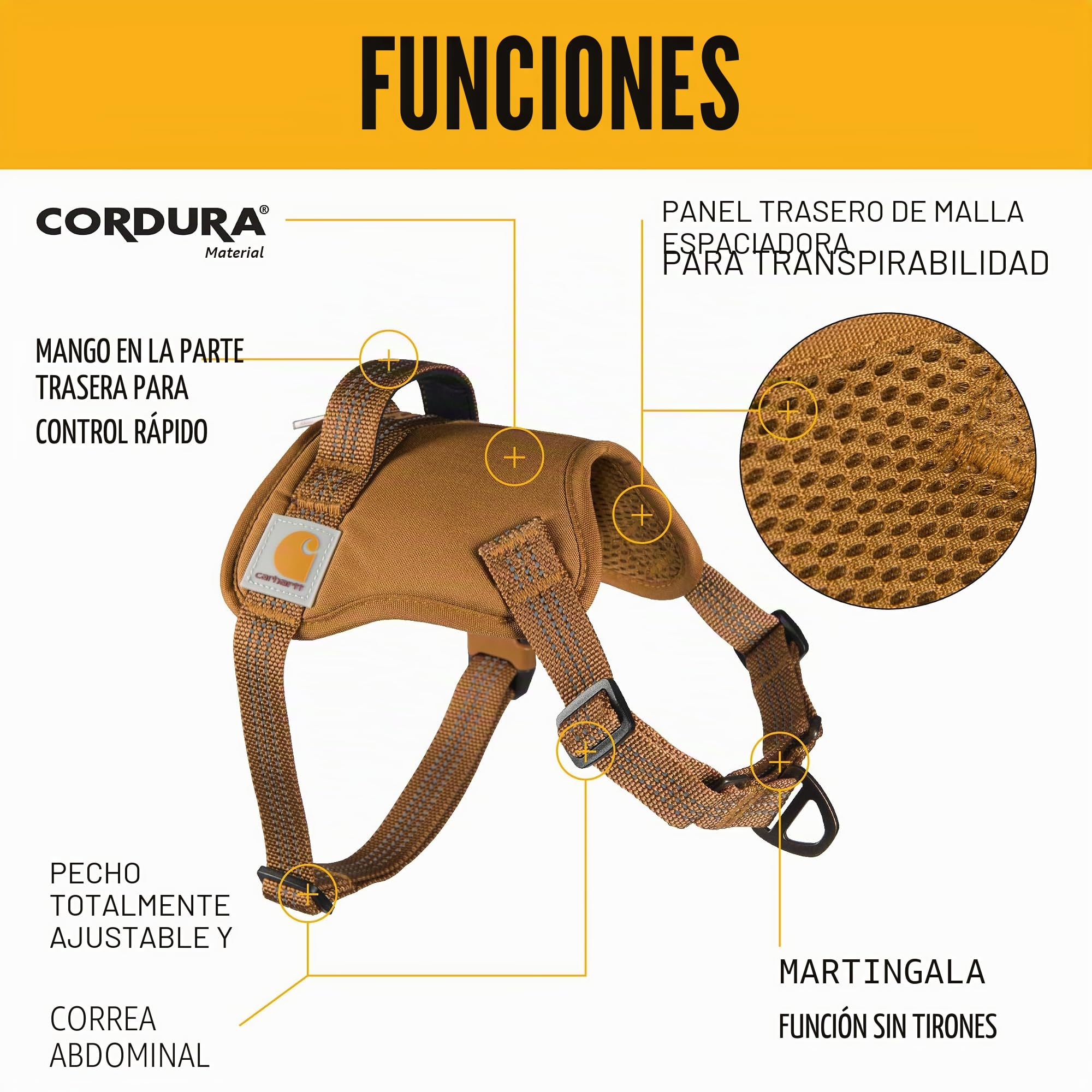 Carhartt Gear P0000486 - Arnés de Nailon para Perro, sin tirones, tamaño Mediano, Color Vino Profundo