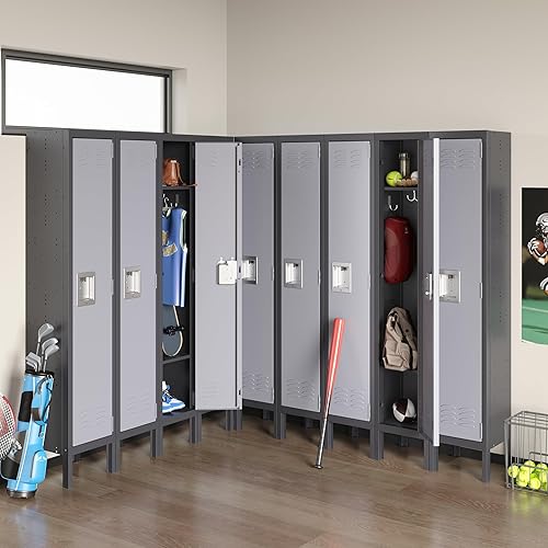 Miniatura 2 de MIIIKO Taquilla de metal para una sola puerta, armarios de empleados con llaves, casillero de 1 puerta para escuela, aula, oficina en casa,