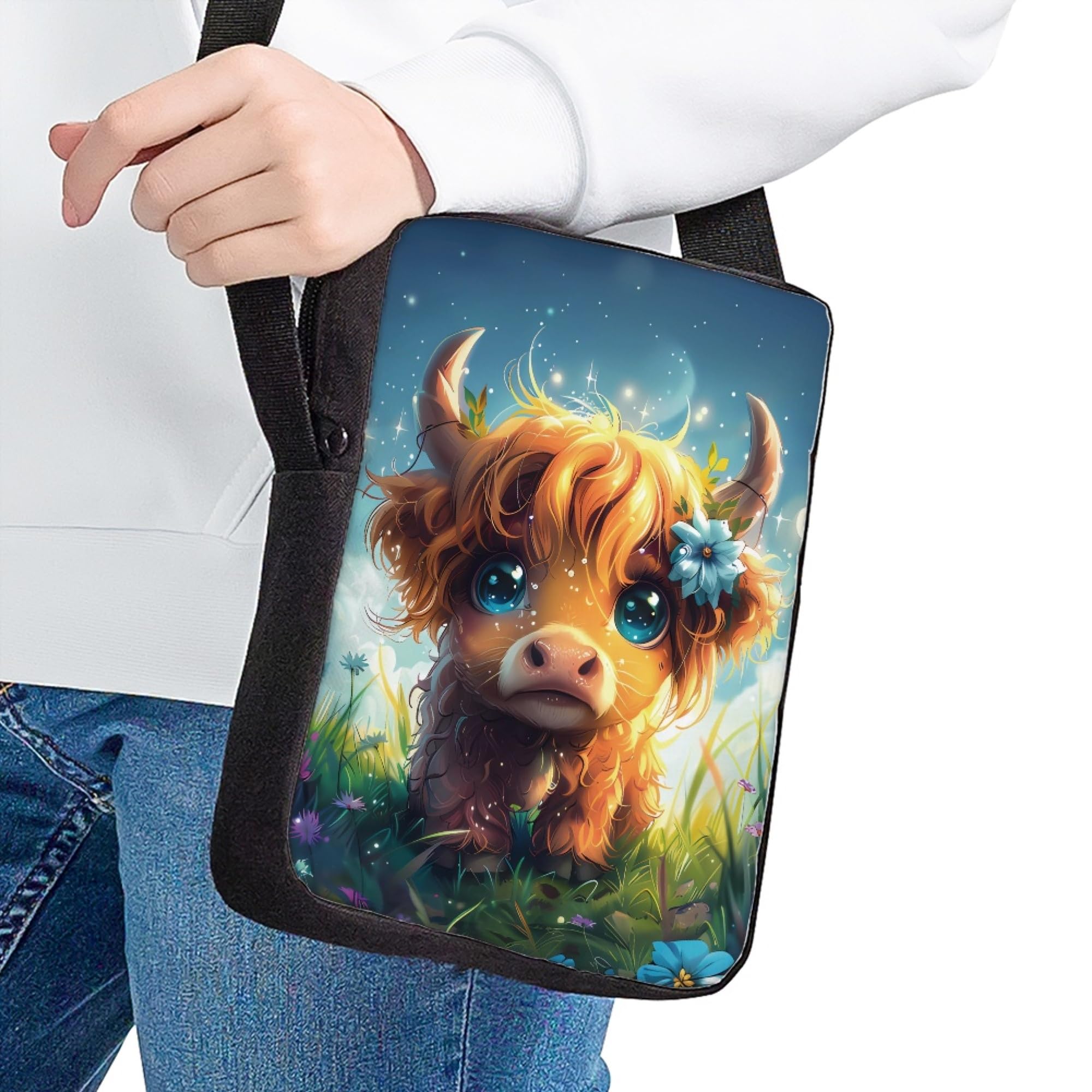 chaqlin Kawai Cow Design Crossbody Bags Women Mini Purse Small Messenger Tote Bags Kids Girls Sling Satchel Shoulder Handbag Woman Crossbody Purse — view 2