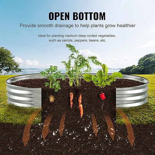 Miniatura 5 de VEVOR Camas de jardín elevadas para exteriores, kit de cama de jardín elevadas de metal galvanizado de 6 x 3 x 1 pies, jardineras elevadas para