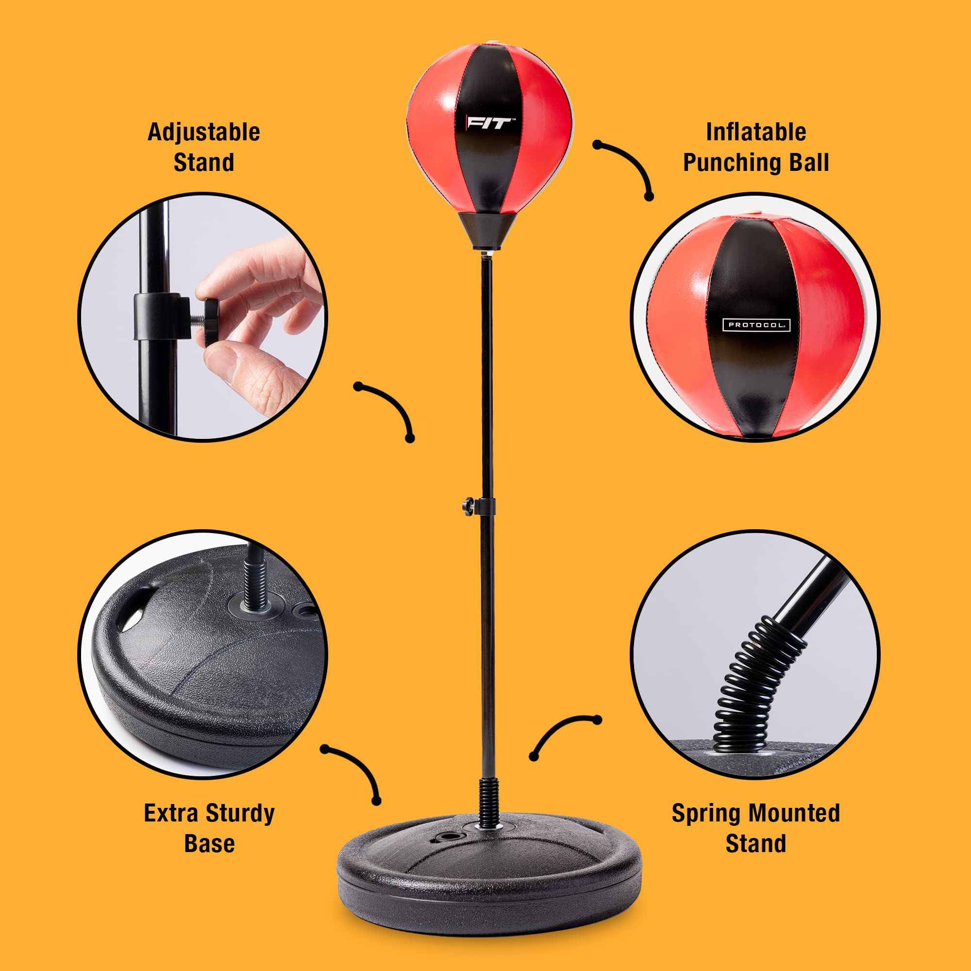 Protocol Punching Bag with Stand for Adults & Kids Punching Bag