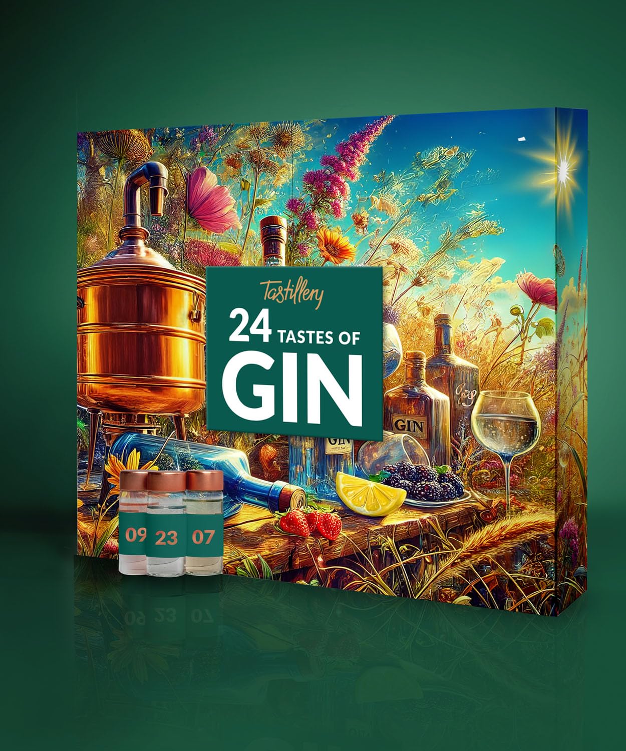 Gin Adventskalender 2025-24 außergewöhnliche Gin Minis mit je 30 ml Inhalt - Premium Gins aus aller Welt inkl. Blind Tasting, hochwertiges Booklet und Video Tasting