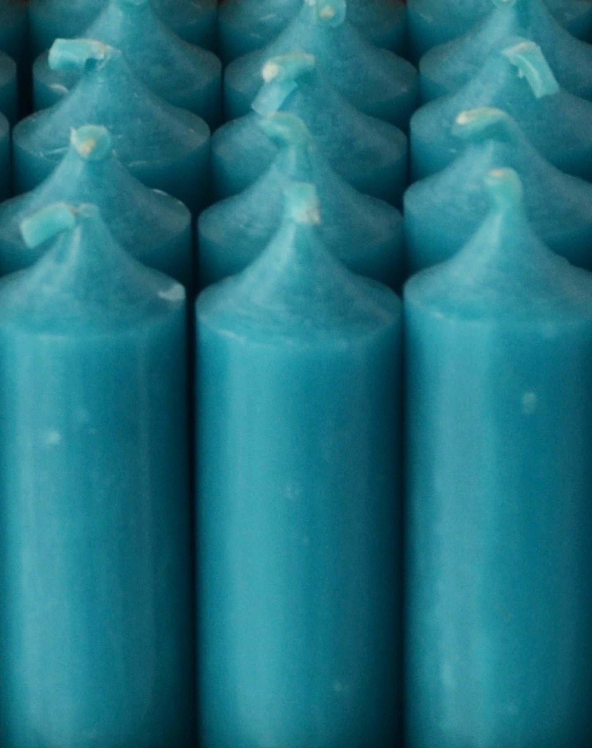 Plaristo/Kerzenfarm Turquoise 10" Coloured Through Dinner Candles, 11½ Hrs Burn Time, Non-Drip, Pack Of 10